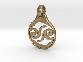 Aeon Tribe Logo Pendant in Polished Gold Steel