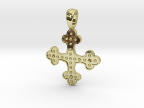 Byzantine Cross Pendant in 18k Gold Plated Brass