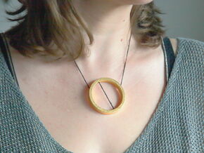 Saturn pendant - / in Polished Gold Steel