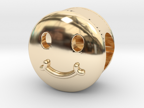 Smiley Face Bead in 14K Yellow Gold