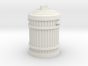 Garbage Can 1/12 in White Natural Versatile Plastic