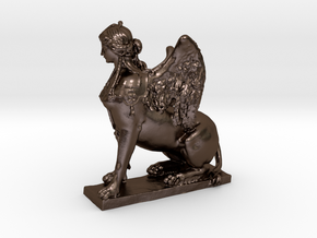 Greek Sphinx of Thebes and Oedipus 0.625"_X1 in Polished Bronze Steel