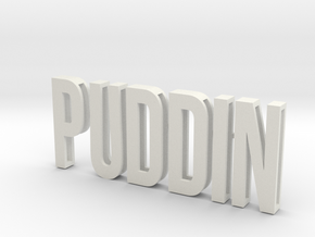 Cosplay Slide Letter Kit - PUDDIN (bent U) in White Natural Versatile Plastic