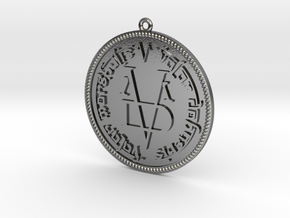 Coin Game of Thrones Pendant Two sides in Polished Silver