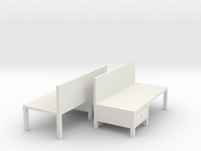 Workbench Table (x2) 1/87 in White Natural Versatile Plastic