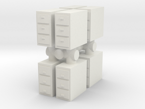 Office Cabinet (x8) 1/76 in White Natural Versatile Plastic