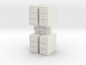 Office Cabinet (x4) 1/56 in White Natural Versatile Plastic