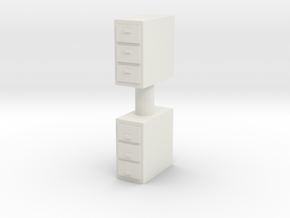 Office Cabinet (x2) 1/43 in White Natural Versatile Plastic