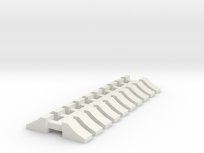 Wheel Chock - 10 sets 1-72 Scale in White Natural Versatile Plastic