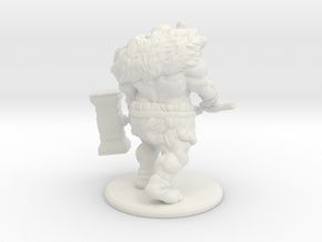 Dwarf Barbarian in White Natural Versatile Plastic