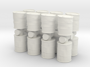 Damaged Oil Barrels (x16) 1/120 in White Natural Versatile Plastic