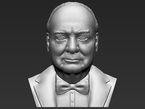 Winston Churchill bust in White Natural Versatile Plastic