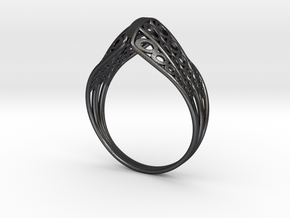 Knights Wire Ring - Sterling Silver in Polished and Bronzed Black Steel