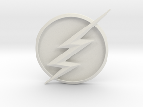 CW Flash Emblem in White Natural Versatile Plastic