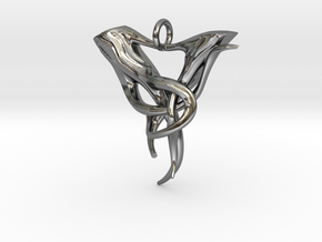 Elven Pendant "Airmid" in Polished Silver
