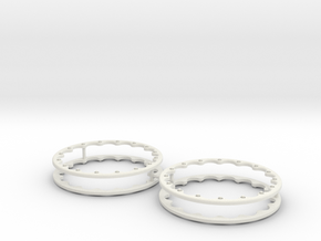 15’ Drag Wheel Outer Beadlocks x4 1/24 1/25 in White Natural Versatile Plastic