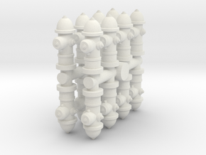 Fire Hydrant (x16) 1/72 in White Natural Versatile Plastic