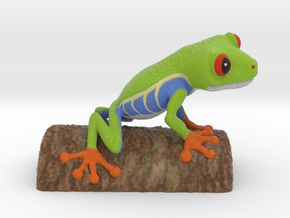 Red-eyed Tree Frog, small in Natural Full Color Sandstone