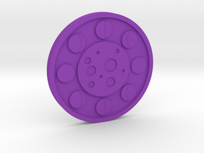 The Moon Coin in Purple Processed Versatile Plastic