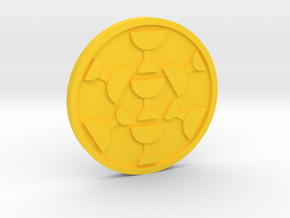 Seven of Cups Coin in Yellow Processed Versatile Plastic