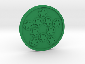 Ten of Pentacles Coin in Green Processed Versatile Plastic
