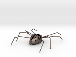 Spider Pendant in Polished Bronzed-Silver Steel