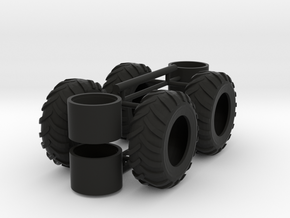 1/50 Log Skidder Tires, regular stock size in Black Premium Versatile Plastic