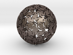 TriHex Sphere in Polished Bronzed Silver Steel