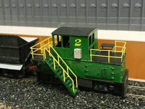 N-scale quench locomotive (LEFT-hand version) in Tan Fine Detail Plastic