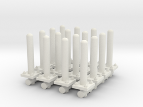 Safety Poles (x16) 1/72 in White Natural Versatile Plastic