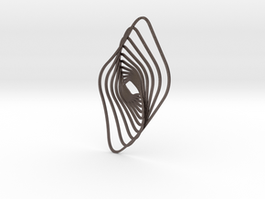 Swirl Rhombus Pendant in Polished Bronzed-Silver Steel