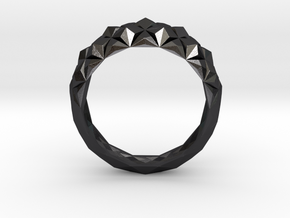 AnilloCristalGeometricoUS9-2 in Polished and Bronzed Black Steel