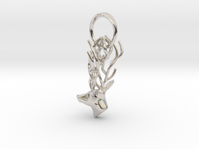 Stag pendant in Rhodium Plated Brass