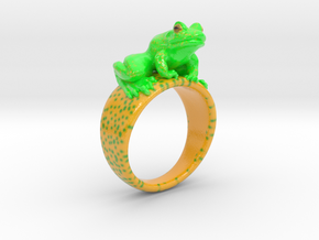 Frog ring size 9 in Glossy Full Color Sandstone