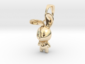 Bunny Pendant in 14k Gold Plated Brass