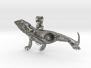 Bearded agama in Polished Silver (Interlocking Parts)