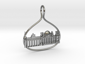 Berlin Cityscape Skyline Pendant in Polished Silver