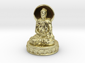 Miniature Buddha in 18k Gold Plated Brass