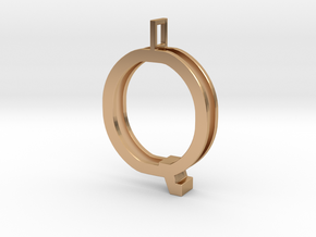letter Q monogram pendant in Polished Bronze