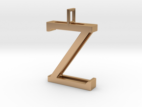 letter Z monogram pendant in Polished Bronze