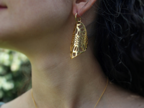 Lace Petal Earrings in 14k Gold Plated Brass