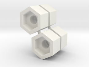 Team Losi Mini-T 2.0 8mm to 12mm Hex Adapters in White Natural Versatile Plastic