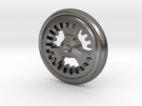 Gear Coin Top in Polished Nickel Steel
