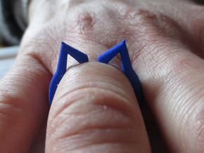 cat ears ring size 6 in Blue Processed Versatile Plastic