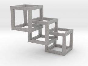 Triple Geometric Cube Pendant  in Aluminum