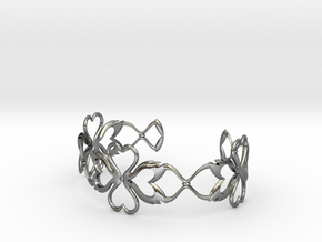 Swan-Heart Bracelet in Polished Silver