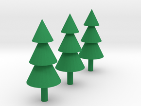 Trees Miniatures ( Set of 3 ) in Green Processed Versatile Plastic