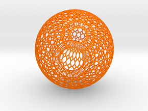 Lampshade (Ikebana-1 Honeycomb Wireframe) in Orange Processed Versatile Plastic