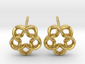 Magic5 Ear Studs in Polished Brass