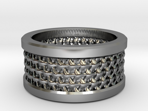Tri Mesh in Fine Detail Polished Silver: 10 / 61.5